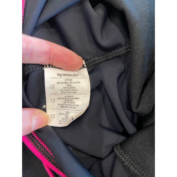 Speedo One Piece Women’s Black Swimsuit Swim Training Racing Size 12 - Picture 5 of 5